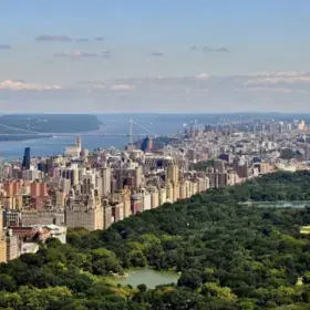 Manhattan skyline and Central Park.