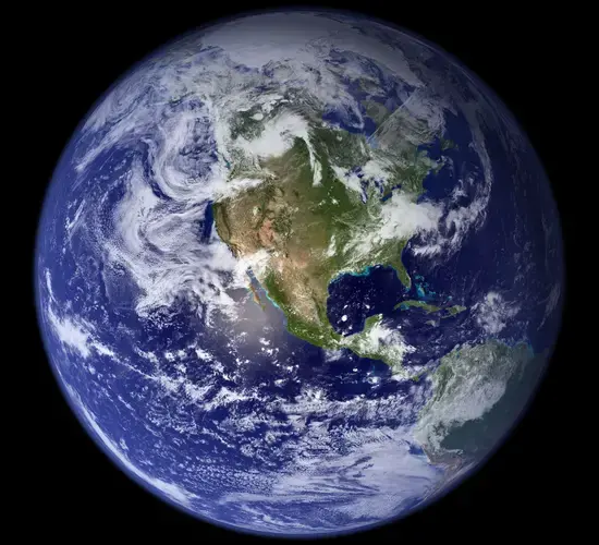 Planet Earth as viewed from space.