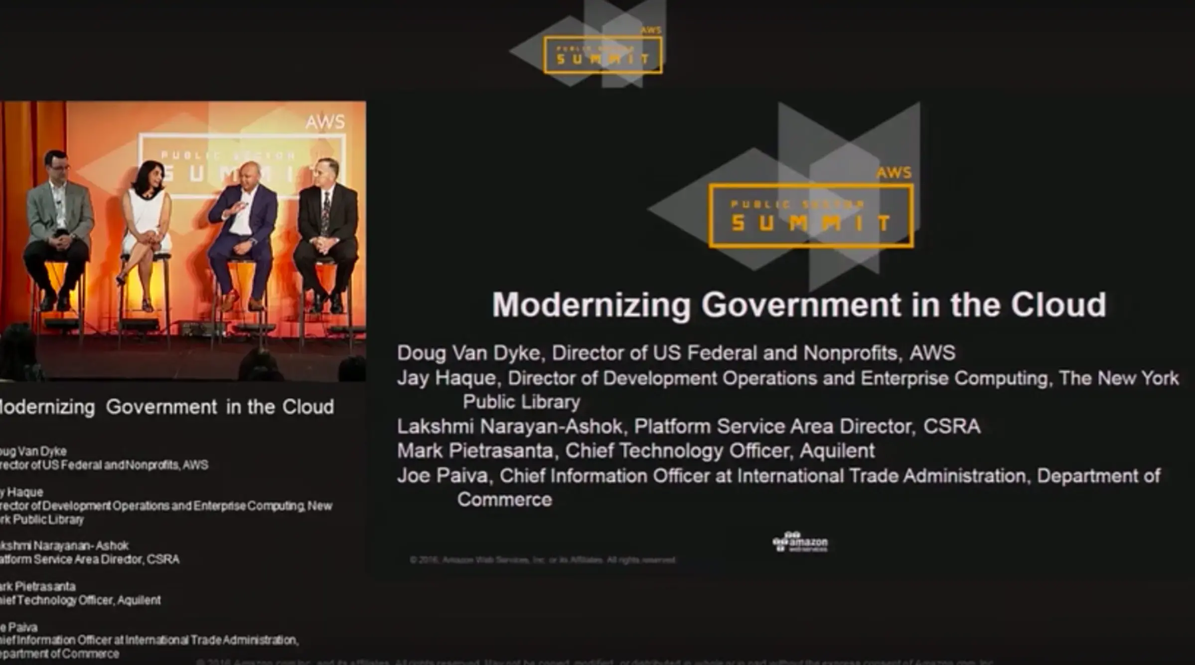 Modernizing Government in the Cloud | AWS Public Sector Summit 2016