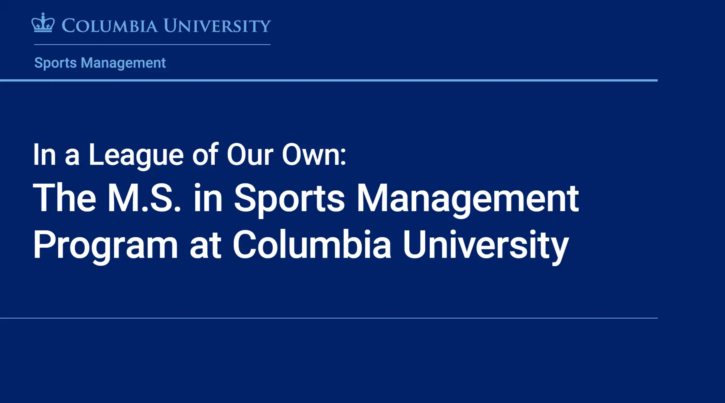 Sports Management Overview