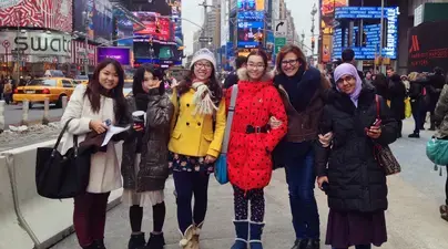 Winter Institute Students Explore Times Square