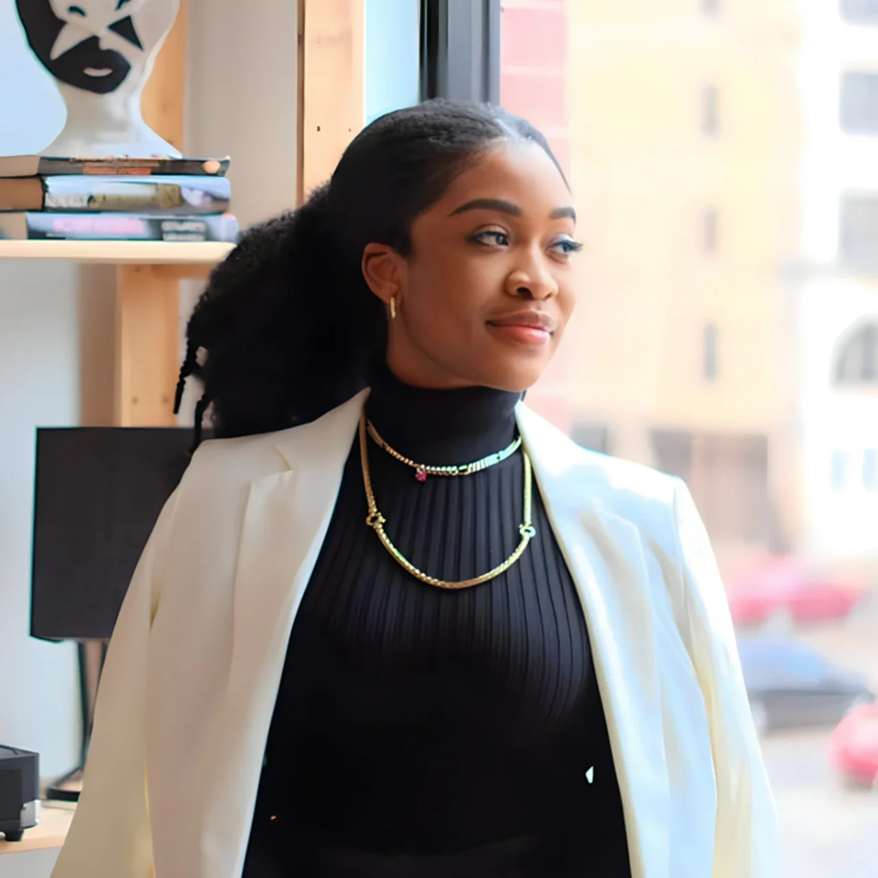 Turtleneck with choker on sale necklace