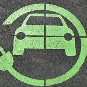 electric car symbol in green