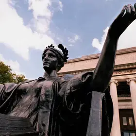 Alma Mater in front of Low Library on the Columbia University campus.