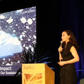 Grace Cordsen speaking at a conference