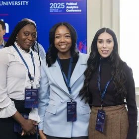 Political Analytics students, left to right: Chisom Adubasim, Taylor Cook, and Kelly Sexton.