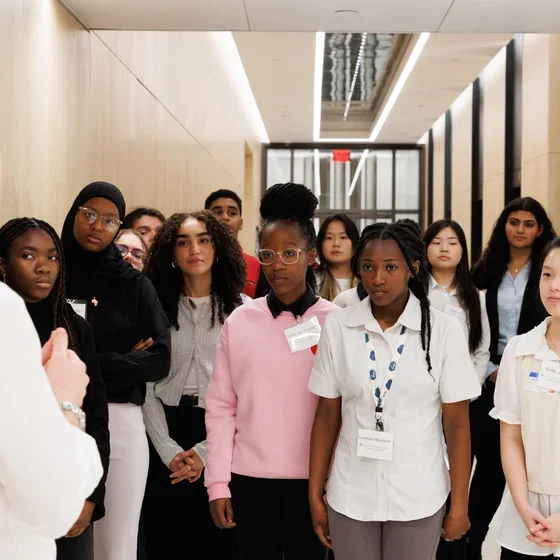 High school students attending a Columbia program