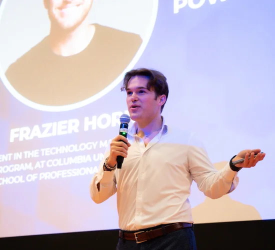 TMGT alum Frazier Horn presenting at a conference