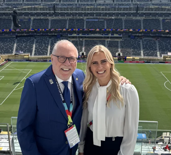 Bill Squires and Lisa Fuchs at MetLife Stadium for the World Cup Final