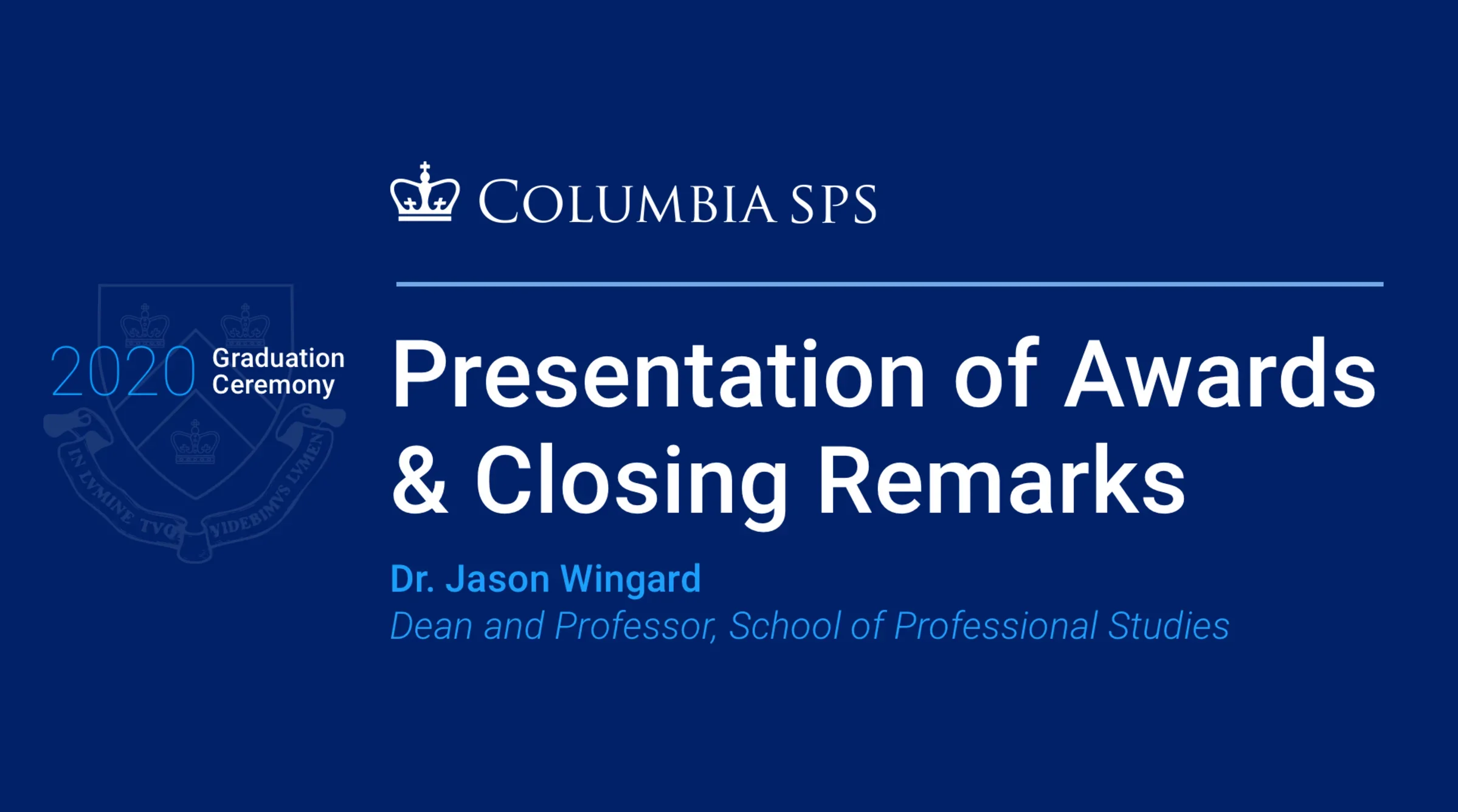 Presentation of Awards