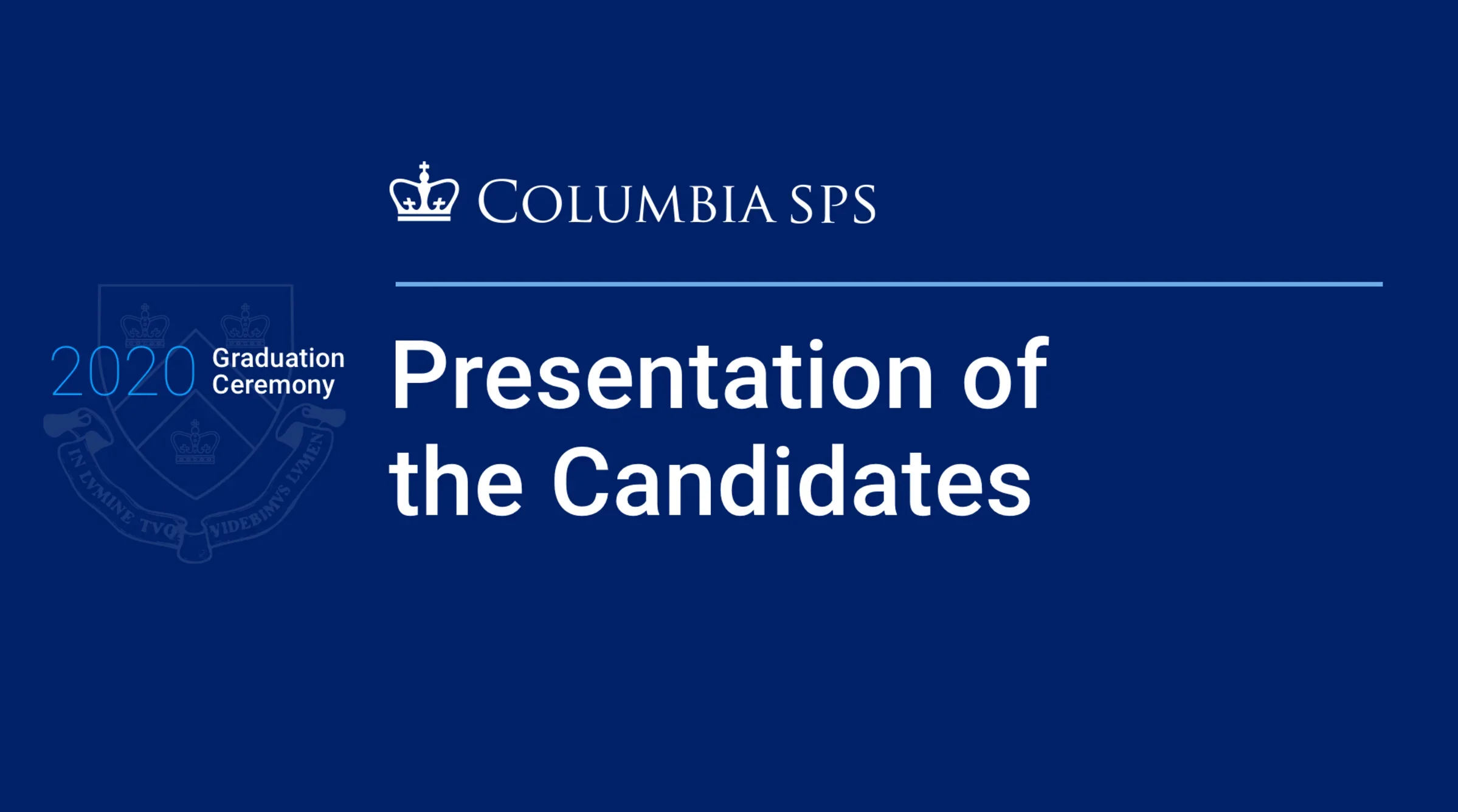 Presentation of the Candidates