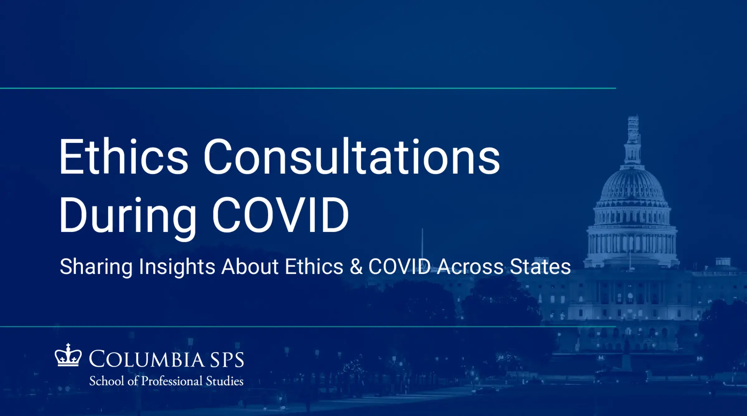 A cover image for the video recording of the Bioethics event, "Ethics Consultations During COVID."