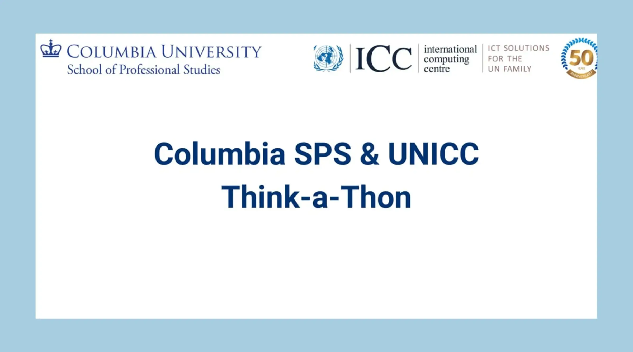 UNICC & Columbia SPS Think-A-Thon