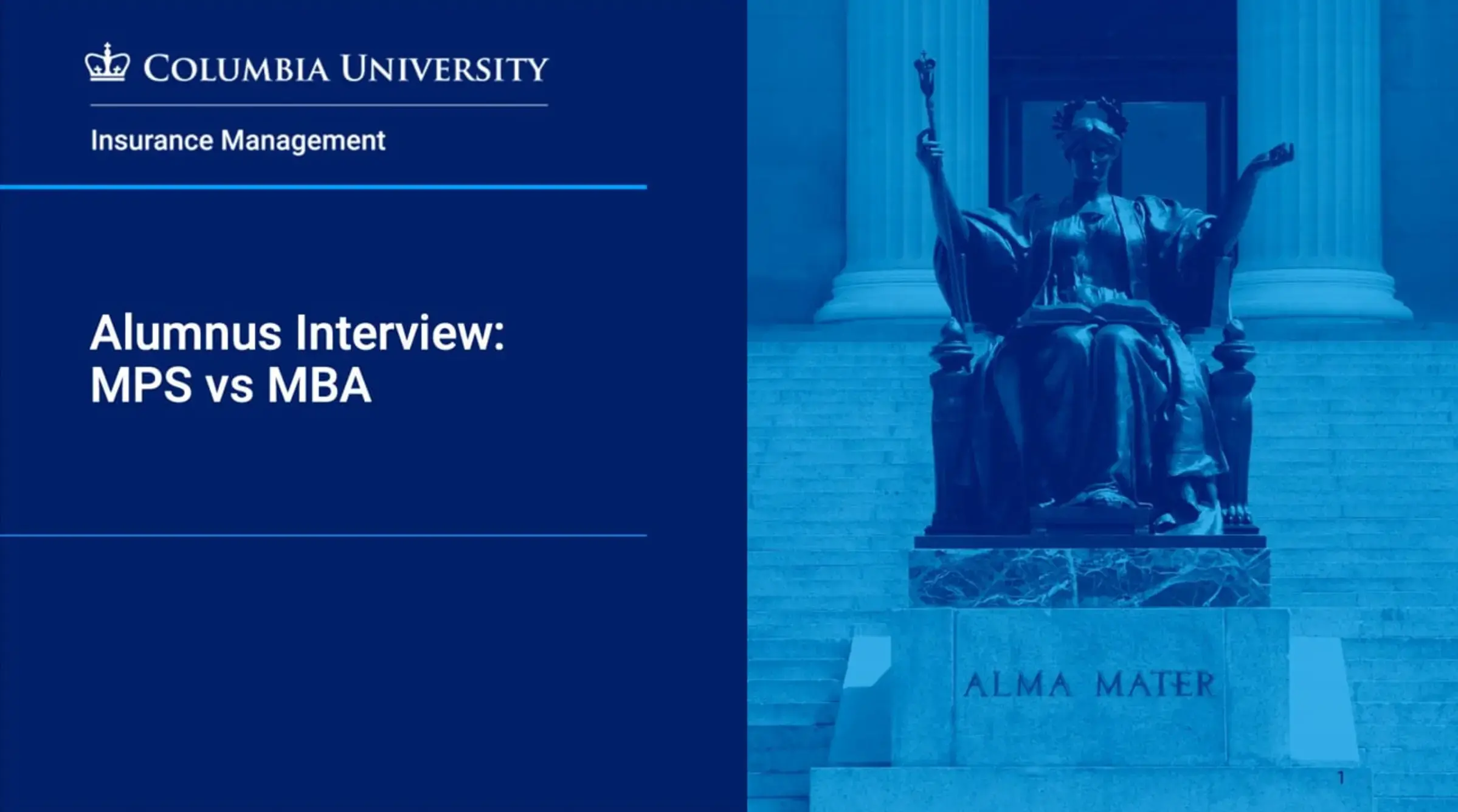 Alumnus Compares his Columbia MPS with his MBA