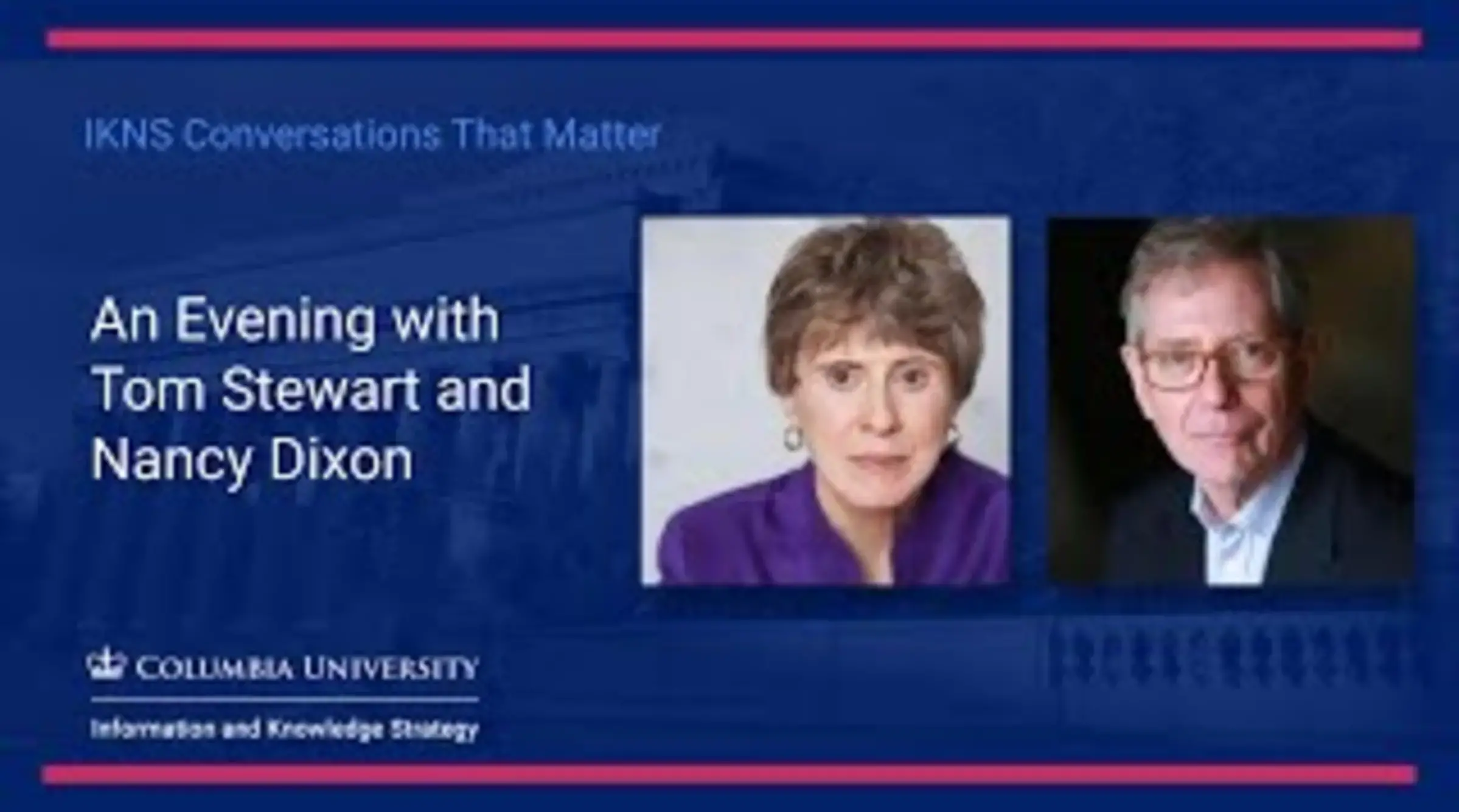 IKNS Conversations That Matter - Nancy Dixon and Tom Stewart October 2021