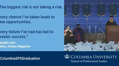 Graduation speaker Randall Lane, the Editor of Forbes Magazine, told the Class of 2017 