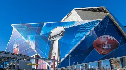 Mercedes-Benz Stadium in Atlanta, home of Super Bowl LIII — and a successful experiment in reduced concession prices.
