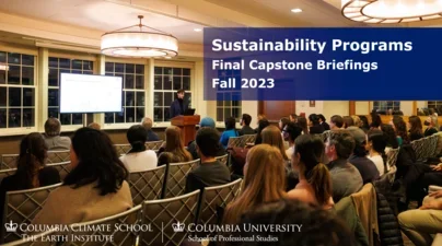Sustainability Capstone December event