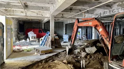 Interior demolition and excavation