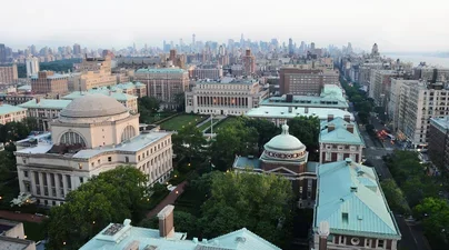 Aerial shot of Columbia's campus