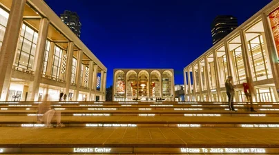 Nightime shot of Lincoln Center