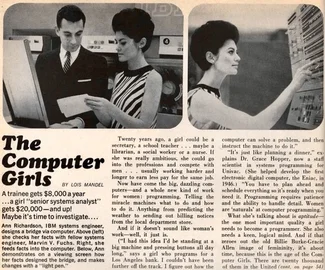 Image: 1967 Cosmopolitan Magazine article advertising programming jobs to women.