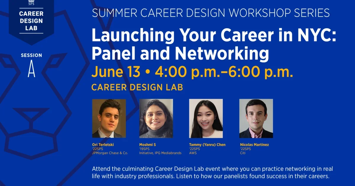 Summer Career Design Workshop Series: Launching Your Career in NYC ...