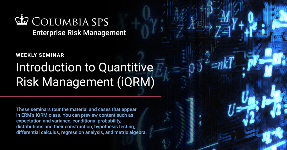 Introduction to Quantitative Risk Management (iQRM): Statistics 2 ...