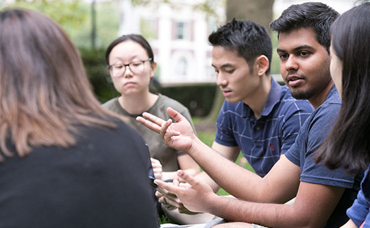 Photo of students talking